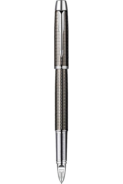 Parker قلم IM Premium معدني محفور بحافة كروم، رأس متوسط، تقنية الجيل الخامس، ...