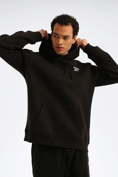 Reebok Ib2993 Ri Left Chest Logo Black Round Neck Regular Plain Men's Sweatshirt