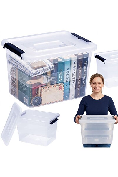 EDANTI Cutie de depozitare din plastic 20L transparentă