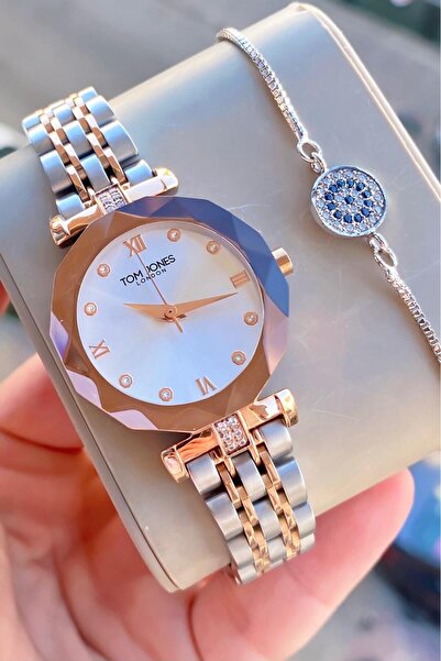 Tom Jones London Women's Watch Rose Silver Color Original Steel 3Atm Waterpro...