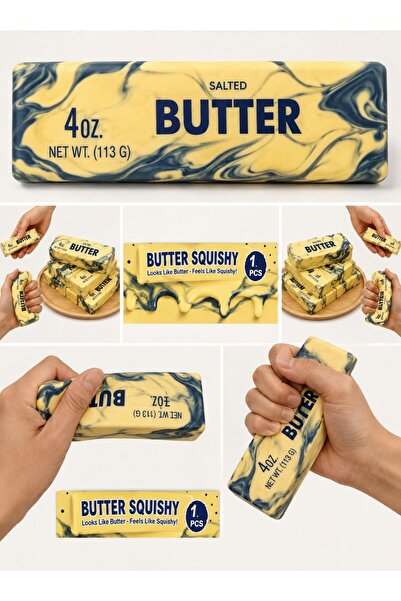 Laslusa Butter Squishy Tereyağı Tasarımlı Viral Sıkılabilir Stres Oyuncağı – ...