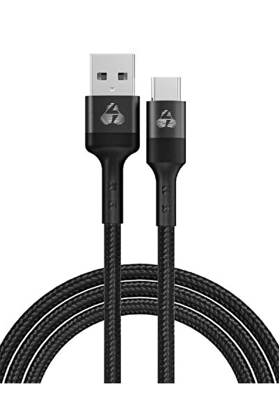POWERTECH Πλεγμένο Καλώδιο USB 3.0 USB-C αρσενικό - USB-A 60 W PD Μαύρο 1 μ.