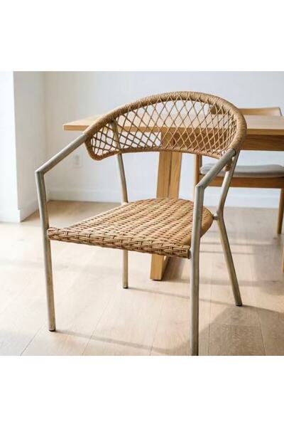Bleco Hand Woven Rope Aluminum Frame Armrest Leisure Chair