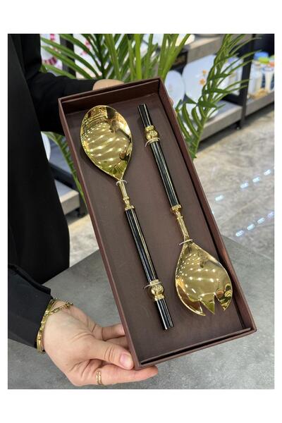 Mikasa Moor Gold Black Salad Serving Set P327.126862