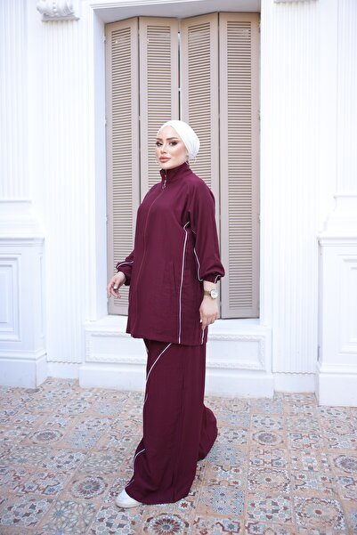 MİMİ Luxury Wear Women's Casual Set / Sports Set Zippered Hijab Modern Tracks...