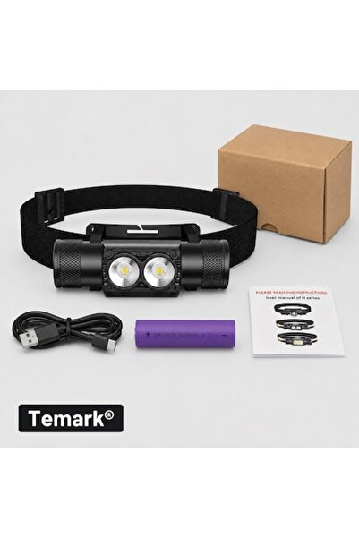 Temark ®   Lanterna frontală LED TMK-LF1100 — 1100 Lumeni, Baterie 18650 incl...