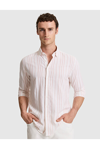 Pierre Cardin Salmon Regular Fit Long Sleeve Shirt 50320955-Vr047