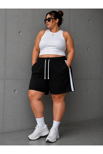 By Layina Women's Comfortable Cut Shorts with Striped Details