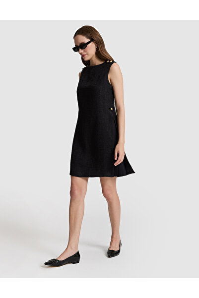 Pierre Cardin Siyah A Kesim Dokuma Elbise 50324151-VR046