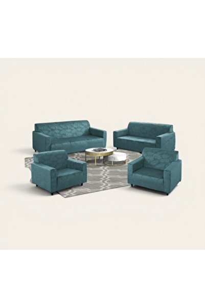 BIET ALMAFROSHAT 4 Pieces Elastic Waterproof Velvet Fabric Sofa Cover Set