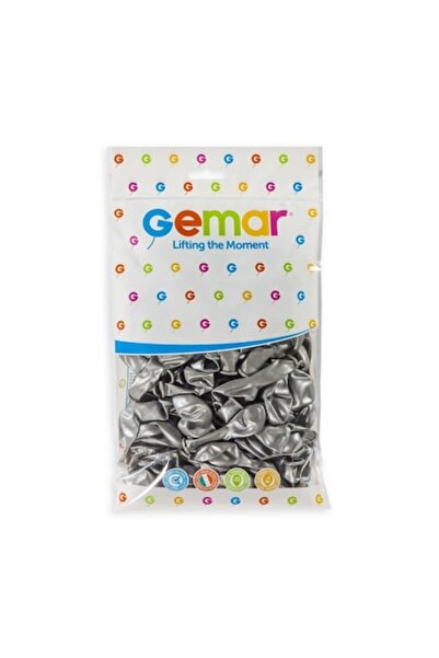Gemar Set de 100 baloane din latex, AM50, Argintii