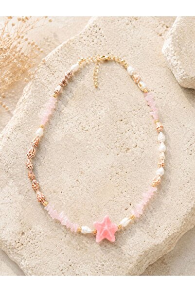 Marka Ceramic Necklace Pink