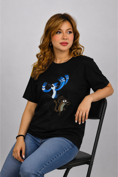 BASKILI BASIC T-SHIRT SİYAH RENK