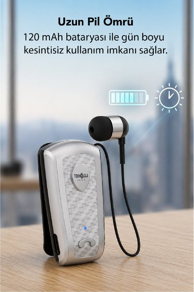 Teknoloji Gelsin Lkb-38 Bluetooth Kulaklık V5.4, Geri Çekilebilir Makaralı, 1440 Saat Bekleme, Hd Ses, Gürültü Engelleme