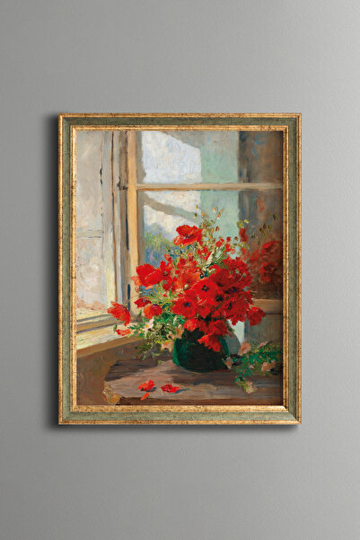 epiqart Gelincik Bouquet - Vintage Patterned Painting - Fine Model