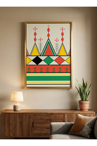 LOWHA Canvas Wall Art Stretched Over Wooden Frame with Gold Floating Frame an...