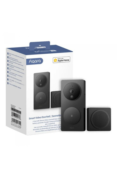 Aqara Sonerie video inteligentă G4 Wi-Fi, 1080p FHD, Video securizat HomeKit,...