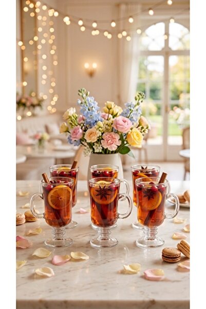 LUXURY 6-Cup Juice Glass Set with Elegant Design and Handgrip 230ml