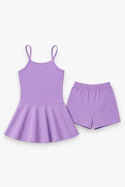 My Kids Wear Kız Çocuk Garson Mayo Elbiseli Şortlu 2’li Takım 12849