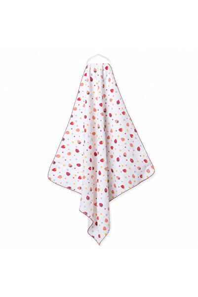 KÜÇÜK TERZİ 100% Cotton Muslin Baby Blanket Strawberry Patterned Newborn Swad...