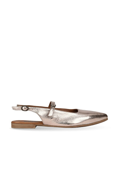 BUENO Gray Shiny Leather Women's Flat Sandals