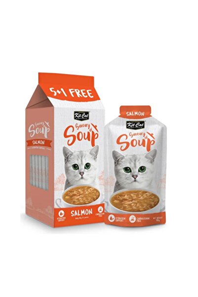 Kit Cat Ket Kat Salmon Flavored Soup Envelopes for Cats (6 Packs X 50g)