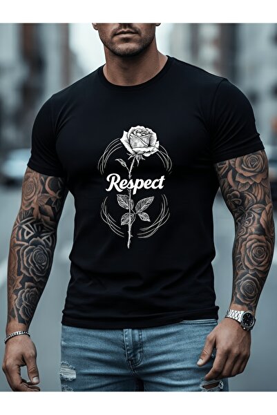 212Wear Men'S Pure T-Shirt, Rose Print Design, Summer Menswear, Versatile Eve...