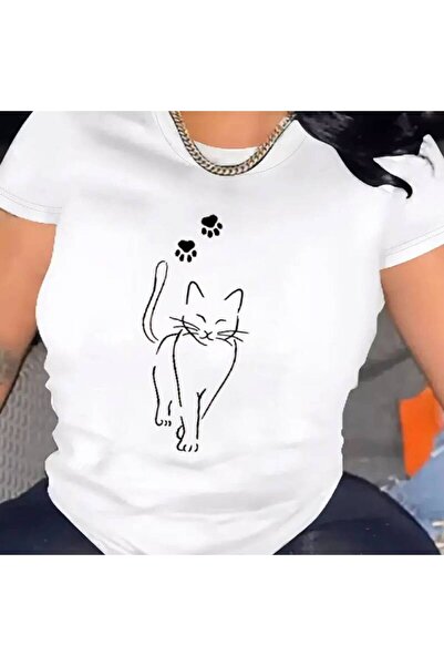 212Wear تي شيرت نسائي كاجوال بأكمام قصيرة، قطعة واحدة، 100% قطن ثقيل - ياقة د...