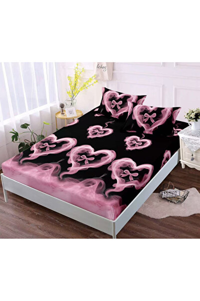 Pucioasa Set 3 Piese Lenjerie pentru Pat Dublu: Husa cu Elastic + 2 Fete de P...