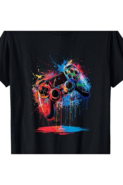 BASEPULSE Gamer Game Control Pad Paint Dripping Gaming T-Shirt.jpgSame Style ...