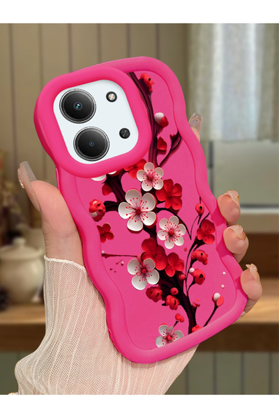 Hontinga Redmi 15C 5G Uyumlu Kılıf kamera koruyucu Kırmızı Silikon Couple Tel...