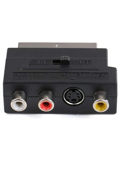 Electro Adaptor de conectare audio-video, SCART la 3xRCA, S-VHS, cu comutator...