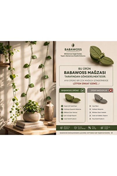 BaBaWoSs Yaprak Şekilli Sarmaşık Sabitleme Klipsi Duvar Bitki Tutucu Aparatı ...
