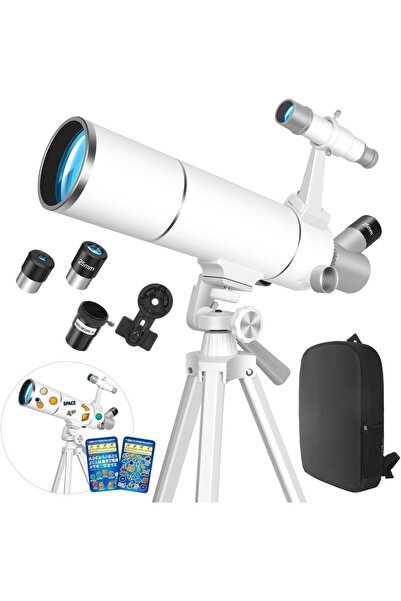 Generic Telescope for Adults, 80mm Aperture 500mm Refractor (20X-150X) Portab...