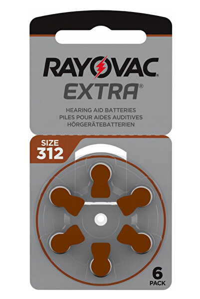 Rayovac μπαταρίες ακουστικών βαρηκοΐας 312MF, mercury free, 1.4V, 6τμχ