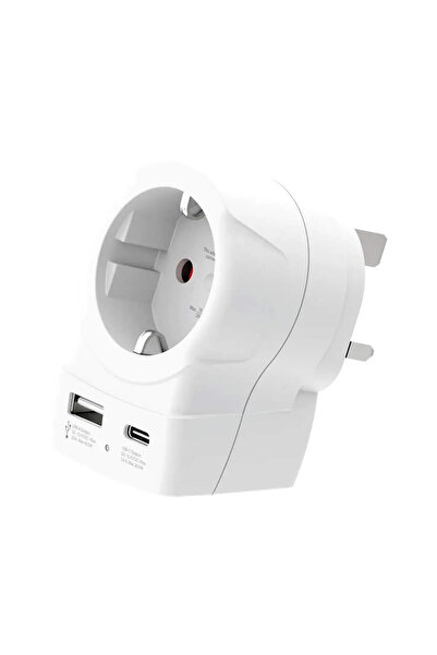 SKROSS Adaptor priza 1.500283-E EU la UK USB-A USB-C 20W