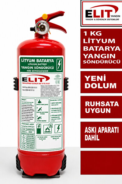 ELİT YANGIN VE GÜVENLİK SİSTEMLERİ 1 KG Lityum Plus Elektrikli Araç Yangın Sö...