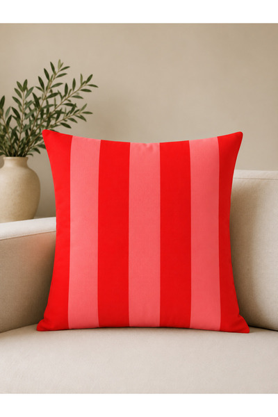 Sakallı Modern Çizgili Dekoratif Kırlent Kılıfı – Minimal Tasarım