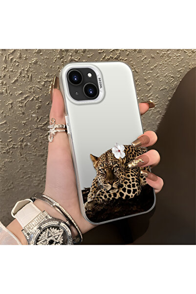 ARTISHELL iPhone 15 Uyumlu Çiçek ve leopar desenli, trend, hafif lüks telefon...