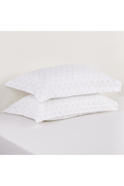 Boutique Blanche 300TC Pillow case 2pc 50x75cm Diamond Silver
