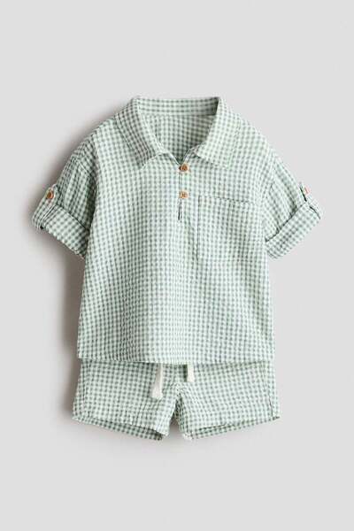 H&M 2-piece cotton seersucker set