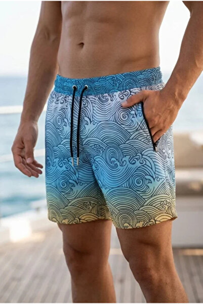 Wear Up Men's Swim Shorts with Zipper Pockets and Mesh Lining Quick Dry Premi...