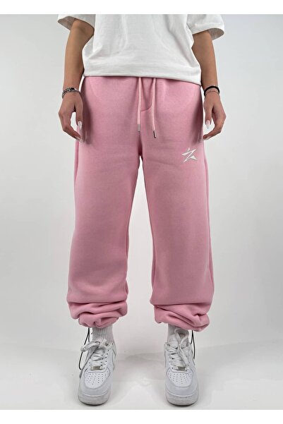 zaee Winter Star Embroidered Adjustable Leg Baggy Sweatpants