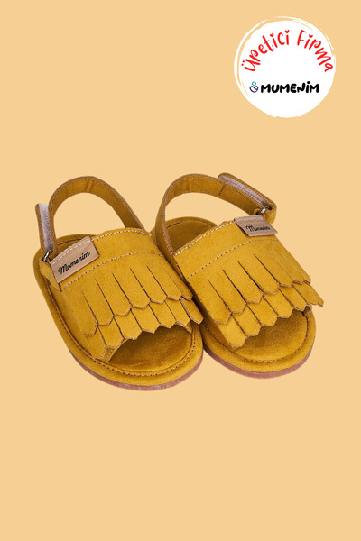 Mumenim Willi Mustard Suede Barefoot Talpă anti-alunecare Velcro Ușor de purt...