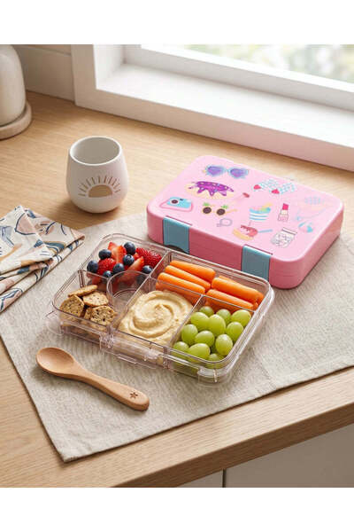 REDTAG Pink Printed Lunch Box 822 ML