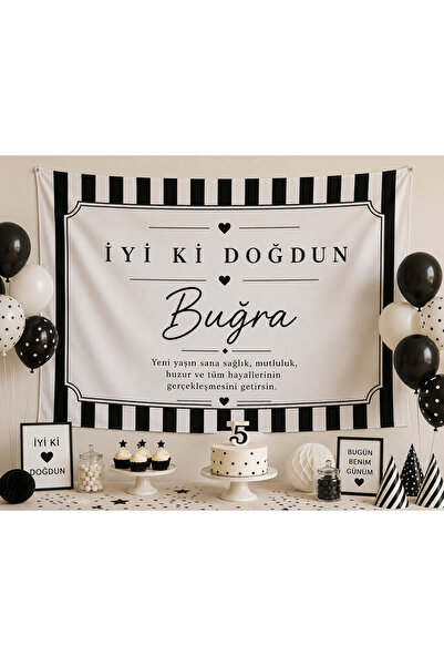 Piloji Kişiye Özel İyi Ki Doğdun Kumaş Afiş Doğum Günü Arka Fon Duvar Örtüsü ...