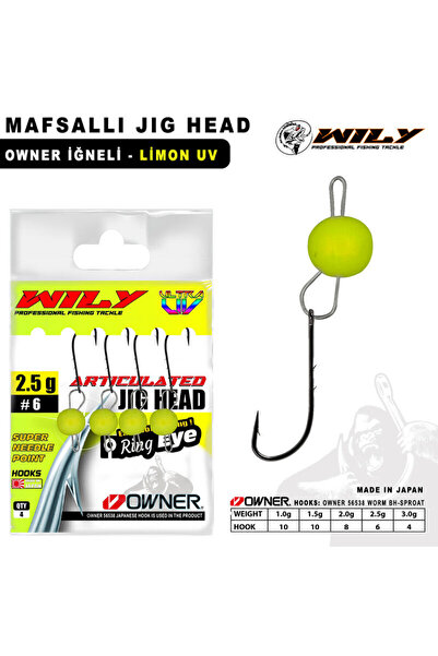 Wily Jig Head Mafsallı Owner İğneli - Limon