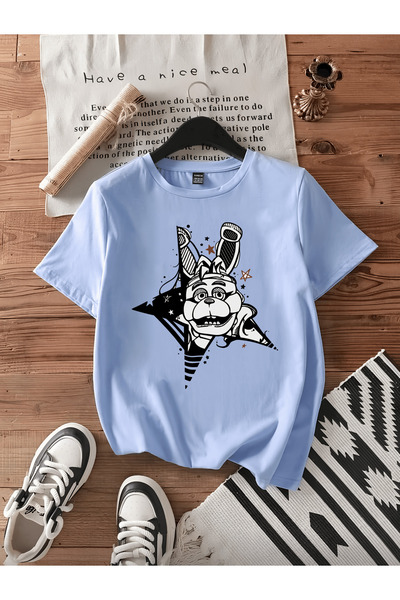 MAGORS تي شيرت قطني للأطفال بأكمام قصيرة وياقة دائرية مطبوع عليه FNAF