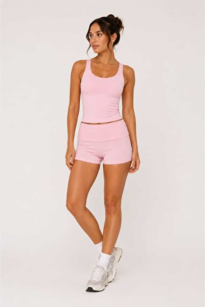 vanilkie Waist Foldable Detailed Short Sports Shorts