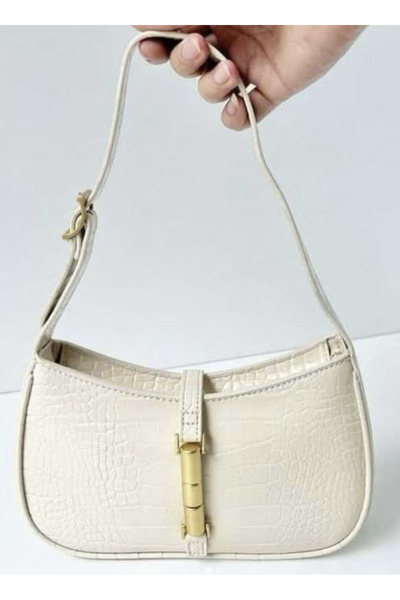 Charlene Cesia Croc-Effect Metallic-Accent Shoulder Bag